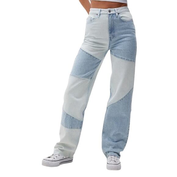 PacSun Jeans PacSun Eco Two-Tone Patchwork Boyfriend Jeans size 24  *I - Picture 1 of 5
